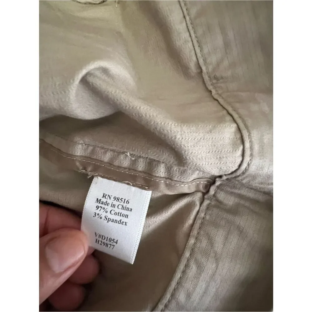 New Coldwater Creek Classic Beige Short Trench Style Women Jacket S XL Timeless